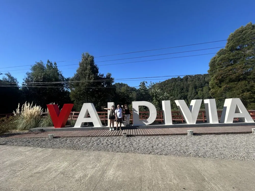 Valdivia sign on the waterfront